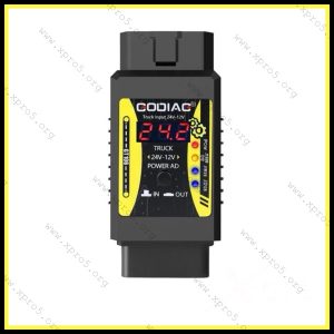 Godiag GT106 Plus OBD2 adapter with digital voltage display – 12V/24V automotive diagnostic and ECU programming tool