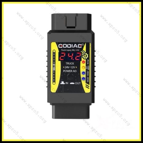 Godiag GT106 Plus OBD2 Power Supply Adapter with Voltage Display Godiag GT106 Plus OBD2 adapter with digital voltage display – 12V/24V automotive diagnostic and ECU programming tool