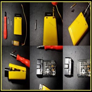 XPRO5 OBD flashing process – device opened and prepared for software installation